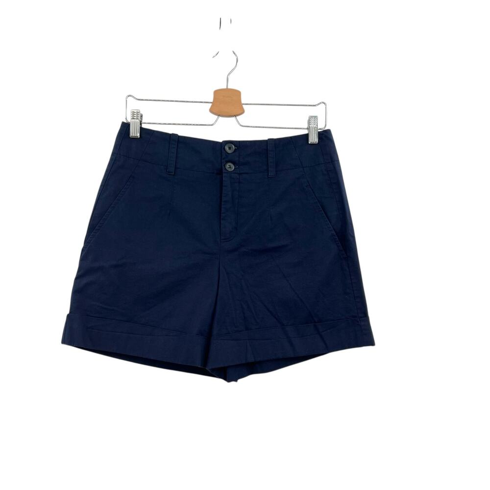 Vince Chino Shorts High Waist Cotton Navy Blue Size US 8